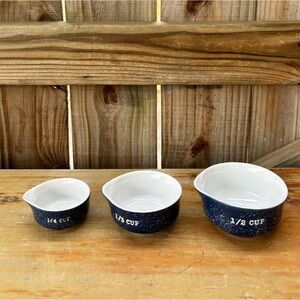 Set of 3 Sheffield Home Blue & White Speckled Nesting Measuring Cups